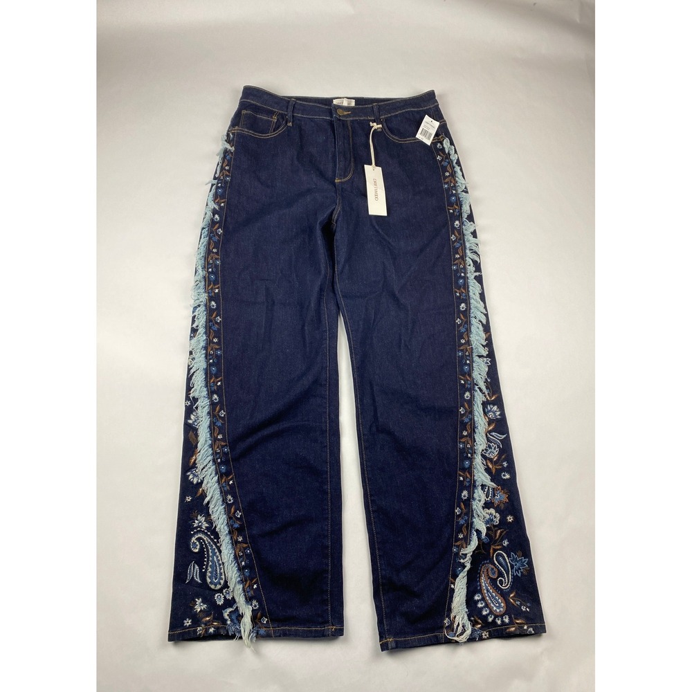 NWT Driftwood Jeans Women's Size 32 Frankie High-Rise Wide-Leg Embroidered